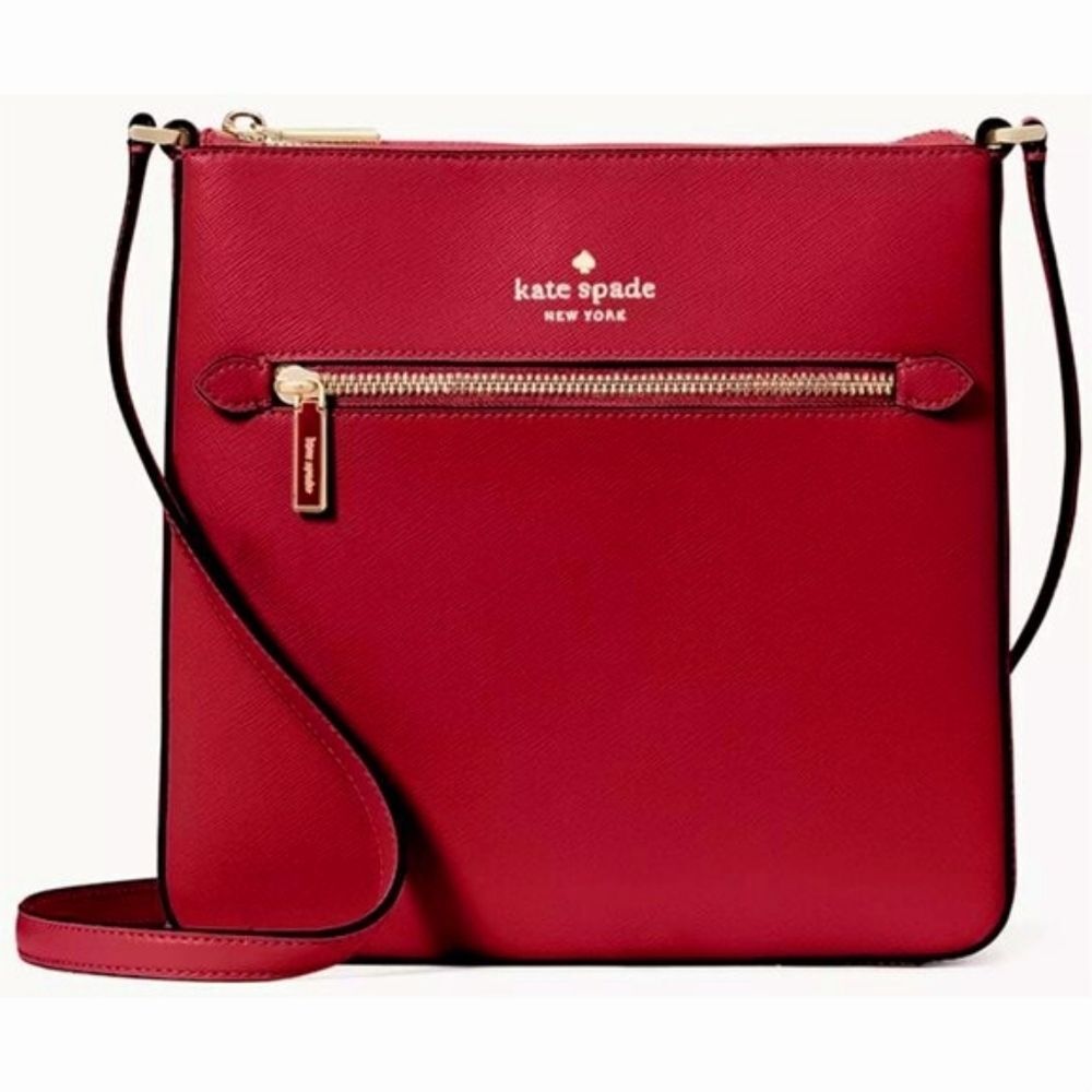 Kate Spade Sadie North South Designer Red Crossbody Purse Bag